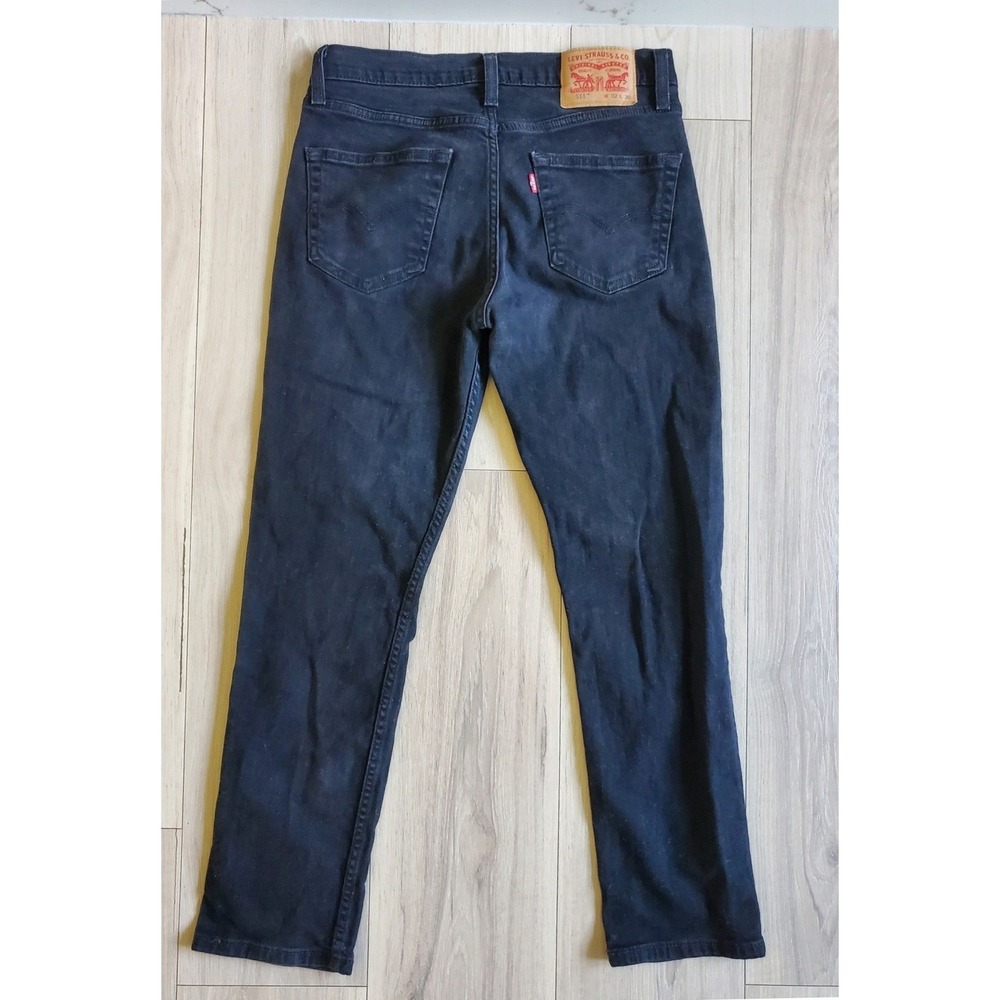Levis 511 Jeans Mens 32x30 Black Slim Straight Mid Rise Dark Wash Stretch Denim